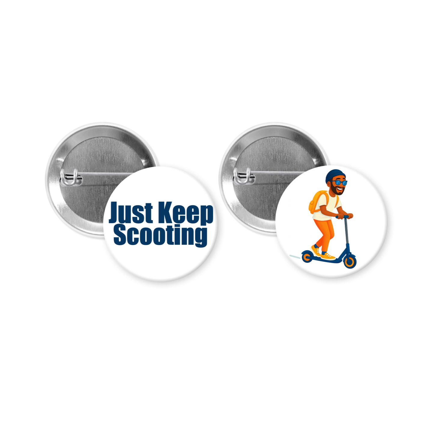 Just Keep Scooting Two Pinback Button Set – Scooter Antics by YoursNotably