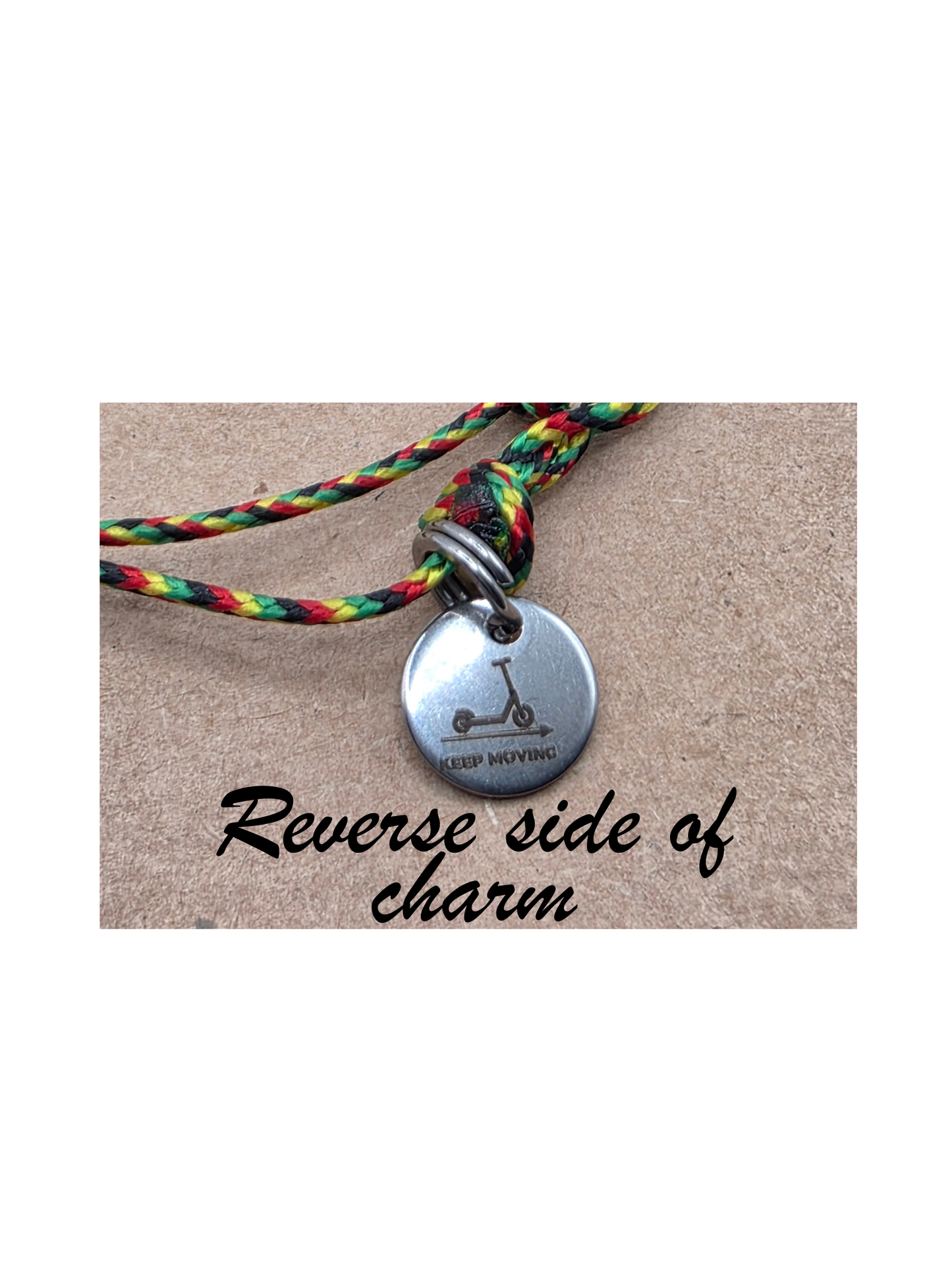 Scooter Antics Rasta Adjustable Initial Bracelet