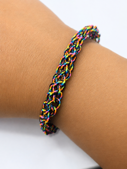 Hand Crocheted Micro Paracord Adjustable Bracelet