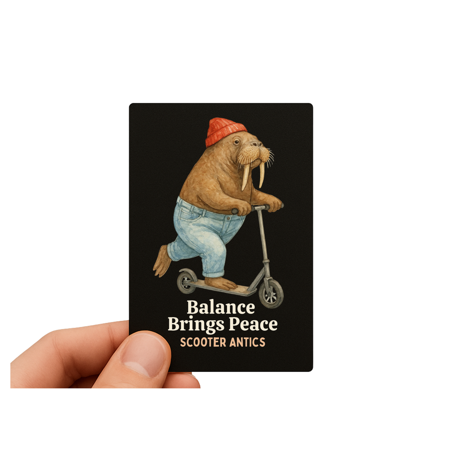 Scooter Antics™ Balance Brings Peace Sticker And Red Wish Bracelet Set
