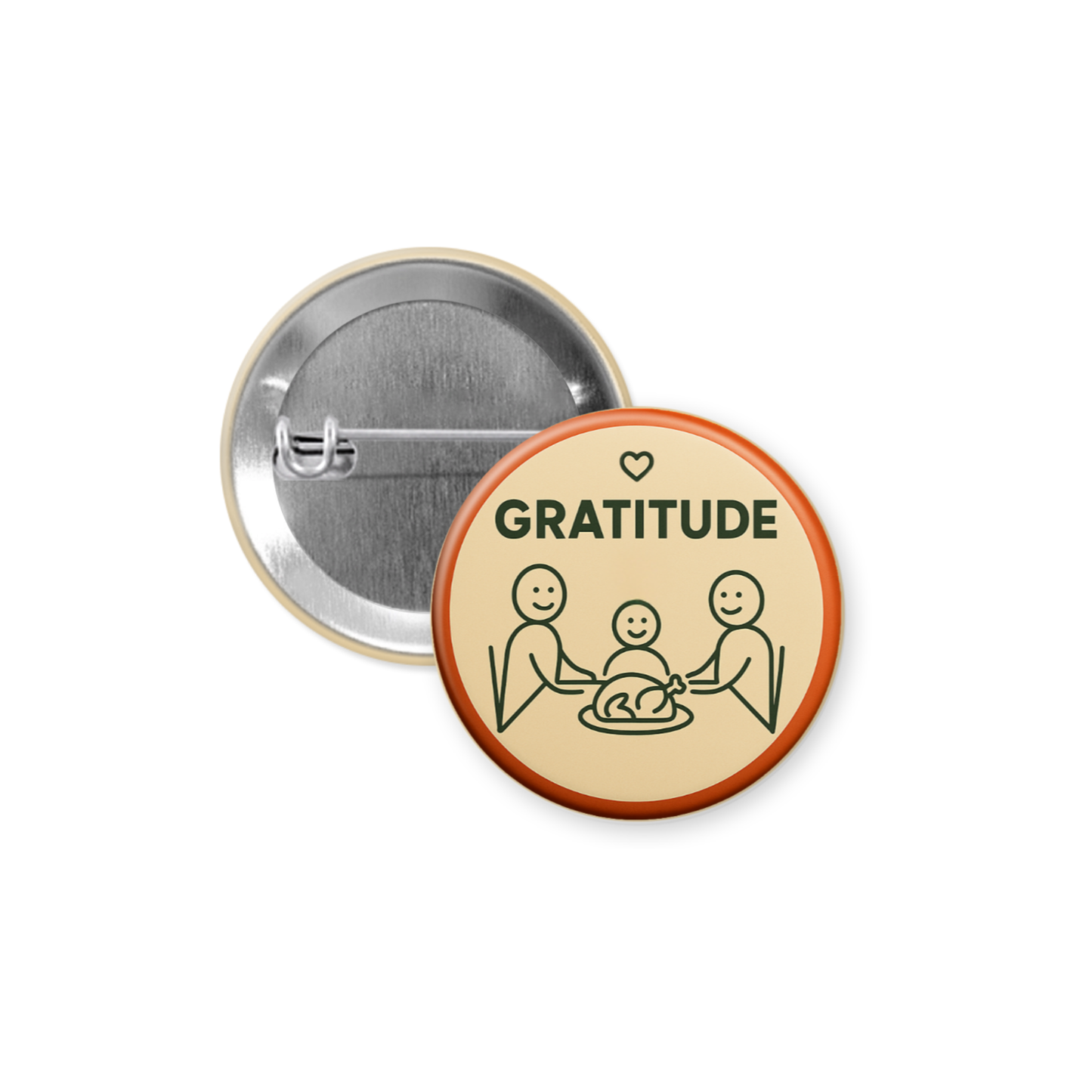 Visual Reads™ Thanksgiving Set Gratitude & Grateful Stick Figure Pinback Buttons, 1.25 inches