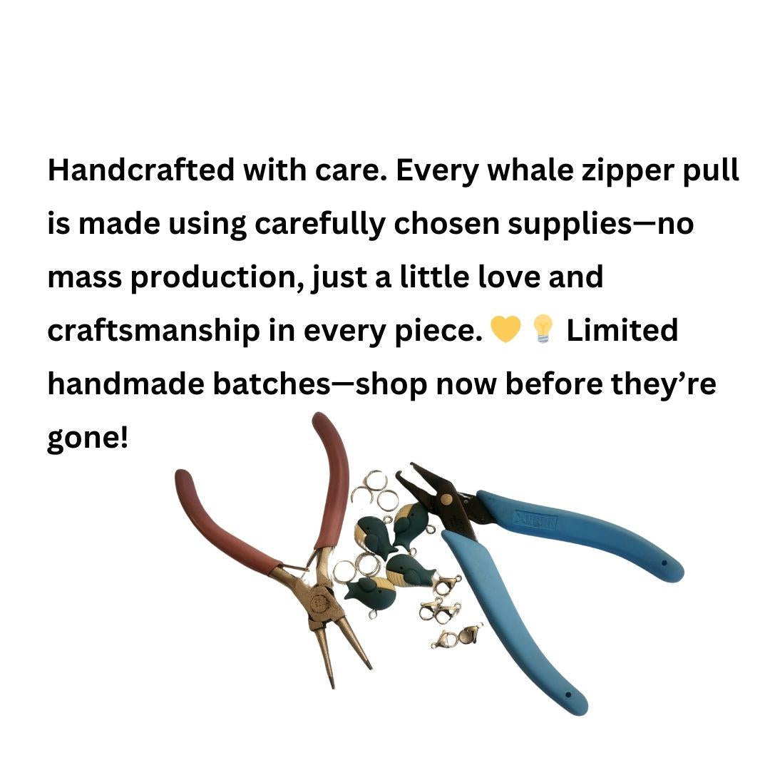 Resin Whale Zipper Pull Lanyard Charm