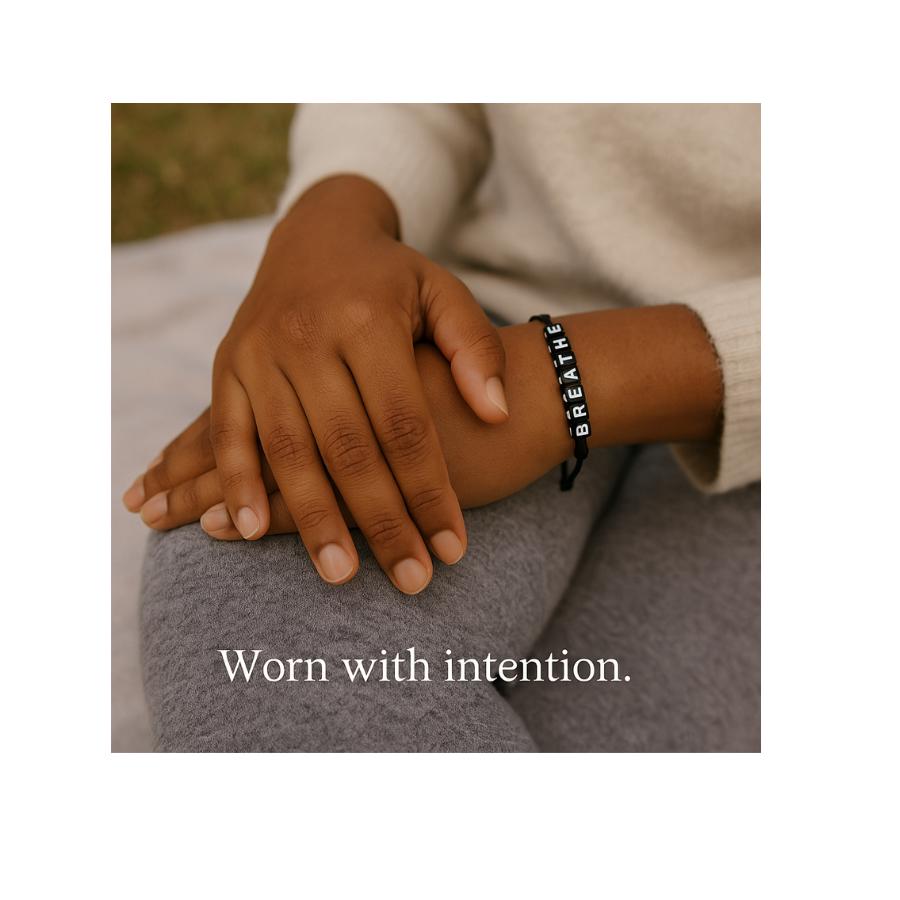 YOURSNOTABLY BREATHE Word Bracelet And Rest Culture Card