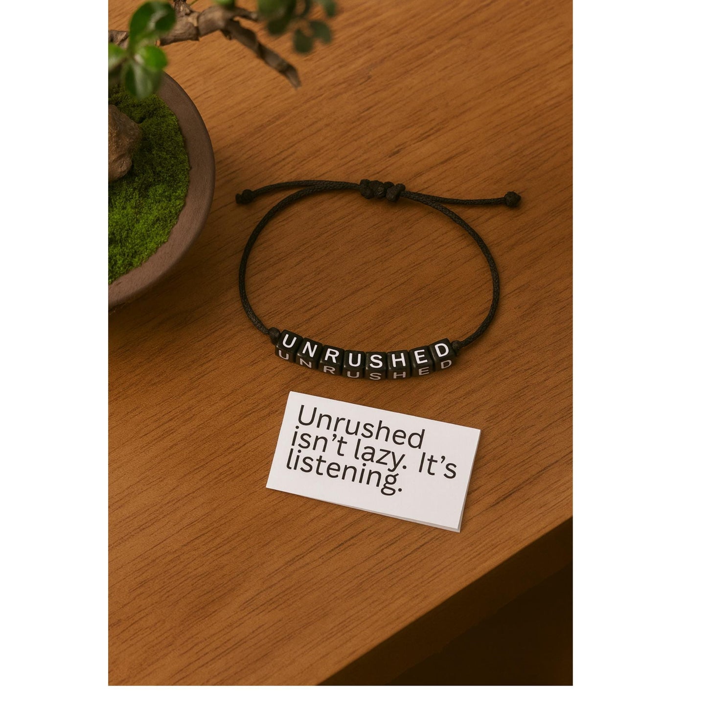 YOURSNOTABLY Rest Collection Unrushed Paracord Bracelet and Small Sticker Note