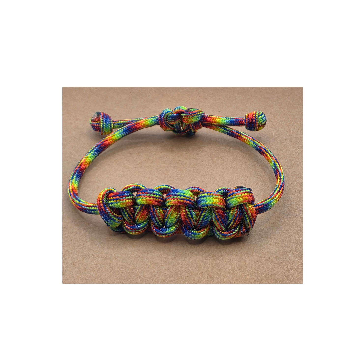 Rainbow Square Knot Adjustable Friendship Bracelet