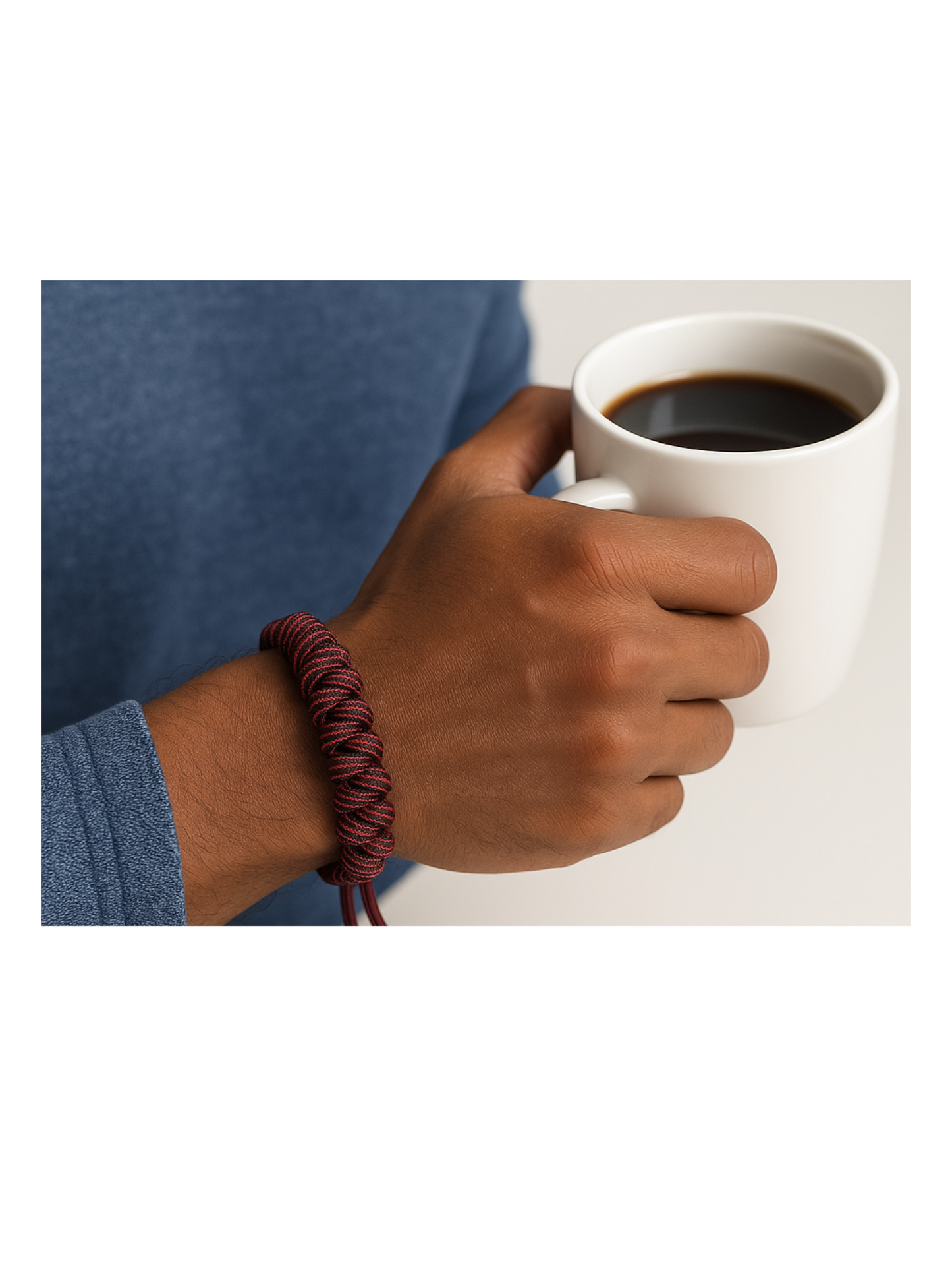 YOURSNOTABLY Dark Red & Black Paracord Bracelet with Note Card – Adjustable W