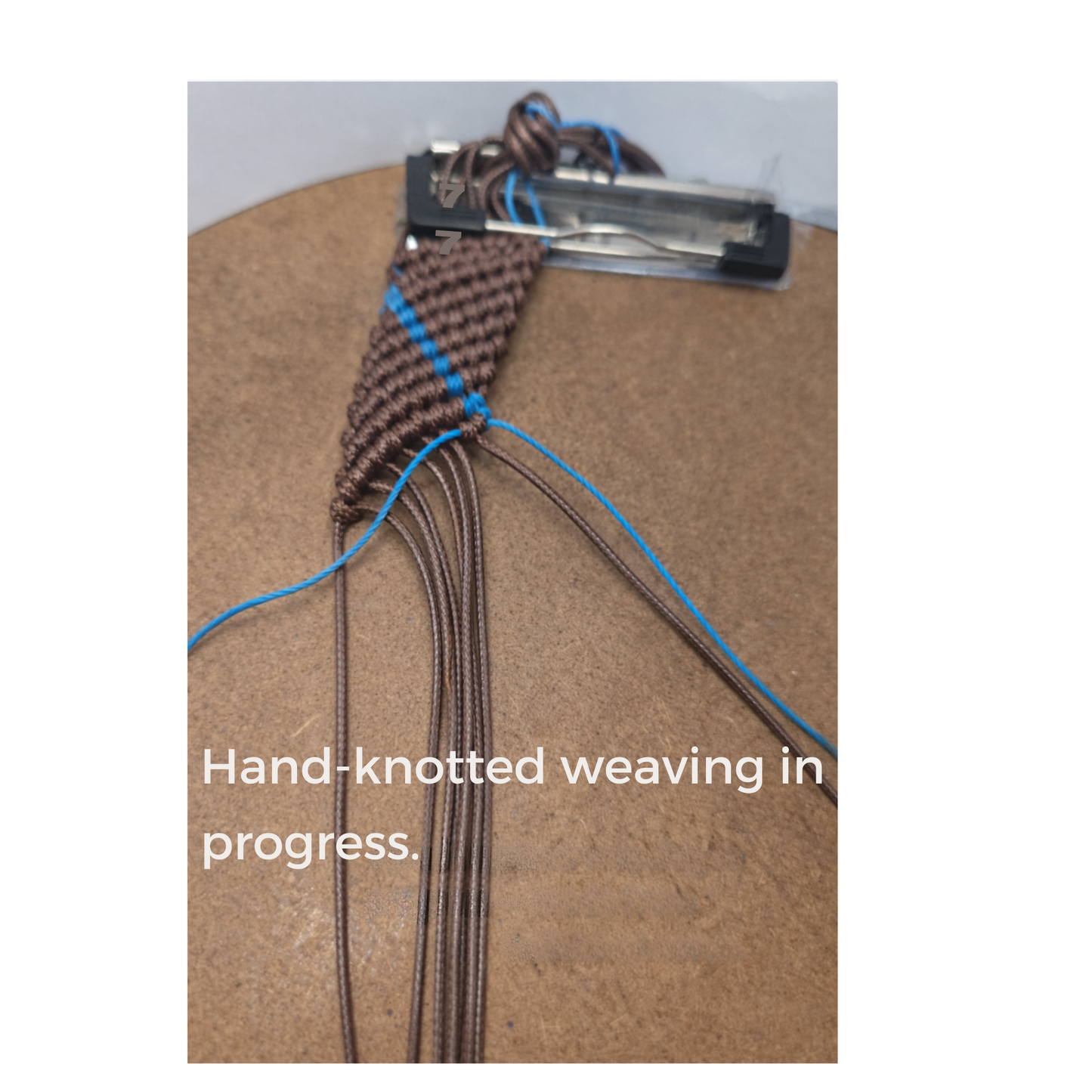 Hand-Braided Brown & Turquoise Adjustable Cord Bracelet