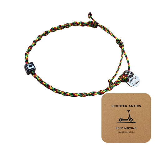 Scooter Antics Rasta Adjustable Initial Bracelet