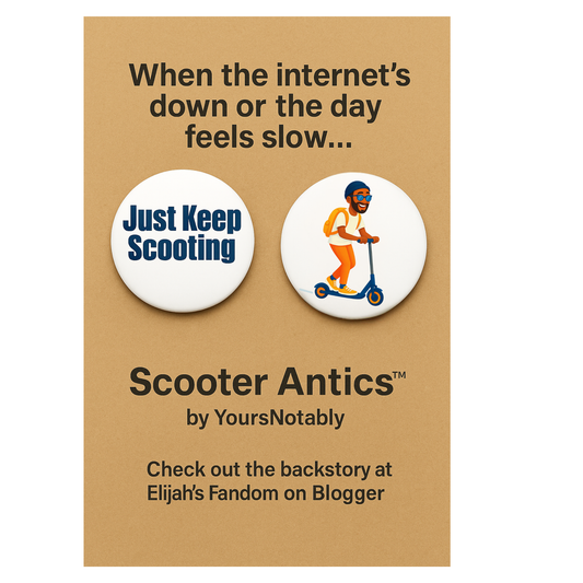 Just Keep Scooting Two Pinback Button Set – Scooter Antics by YoursNotably