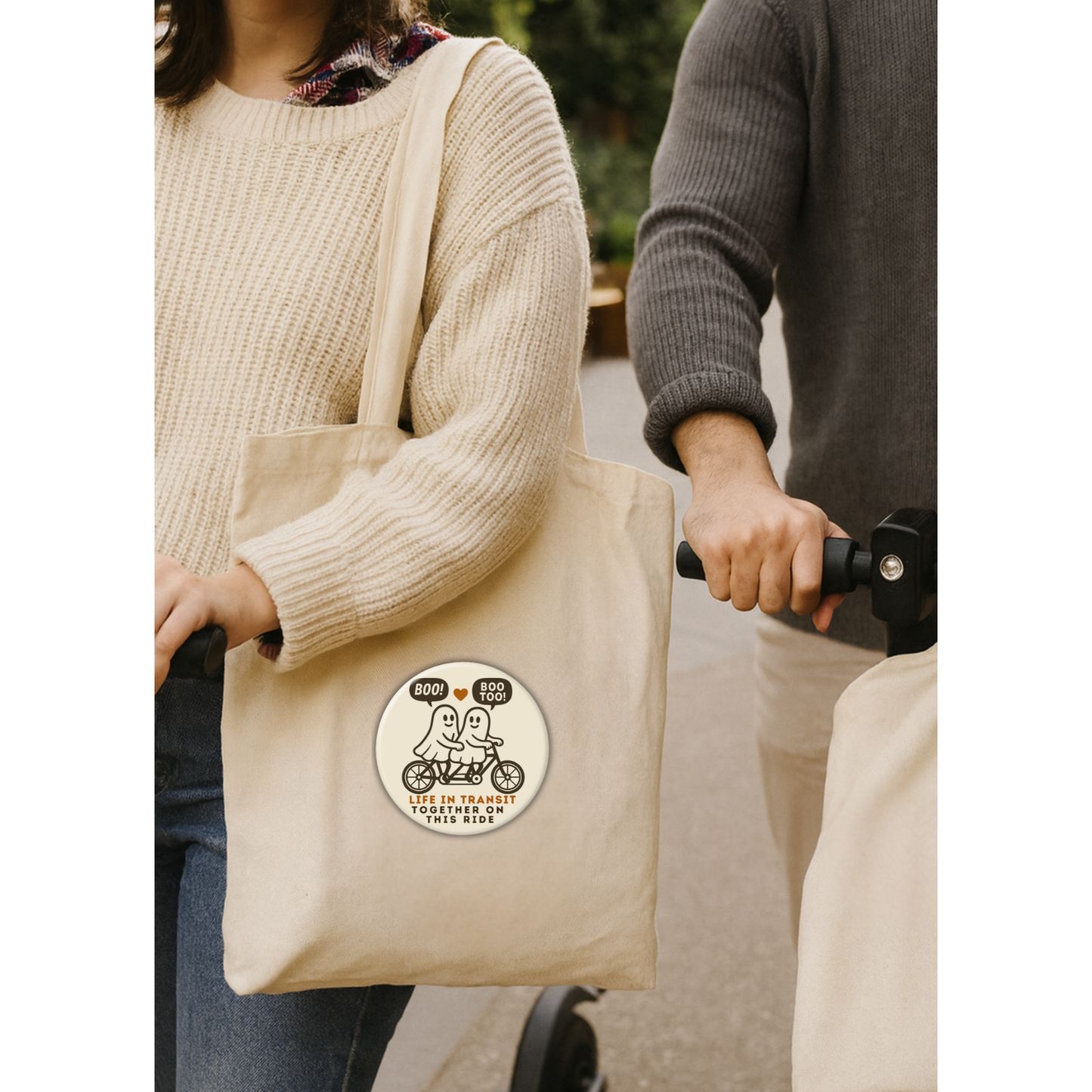 Life in Transit – Together on This Ride Pinback Boo Button or Magnet, 3-Inch