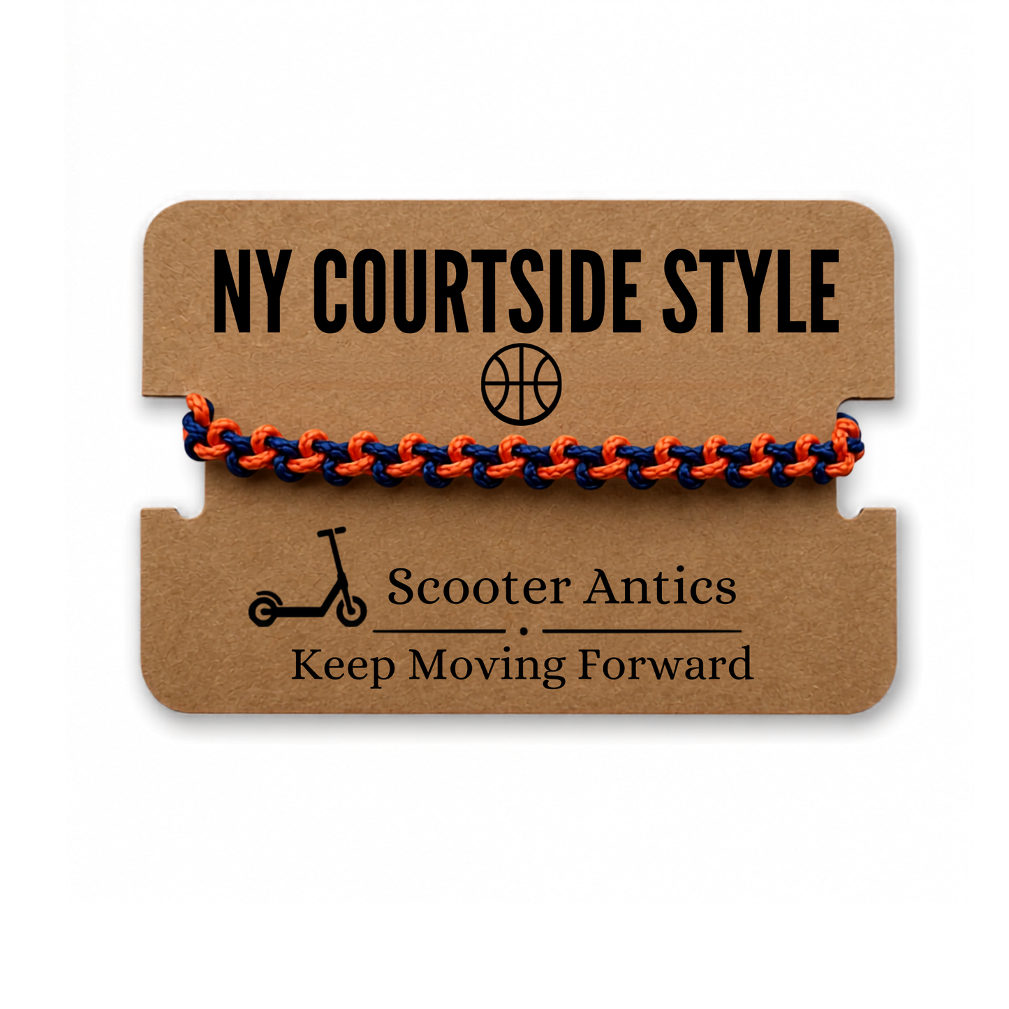 Orange and Blue Knot Macrame Bracelet | New York Basketball Fan Jewelry