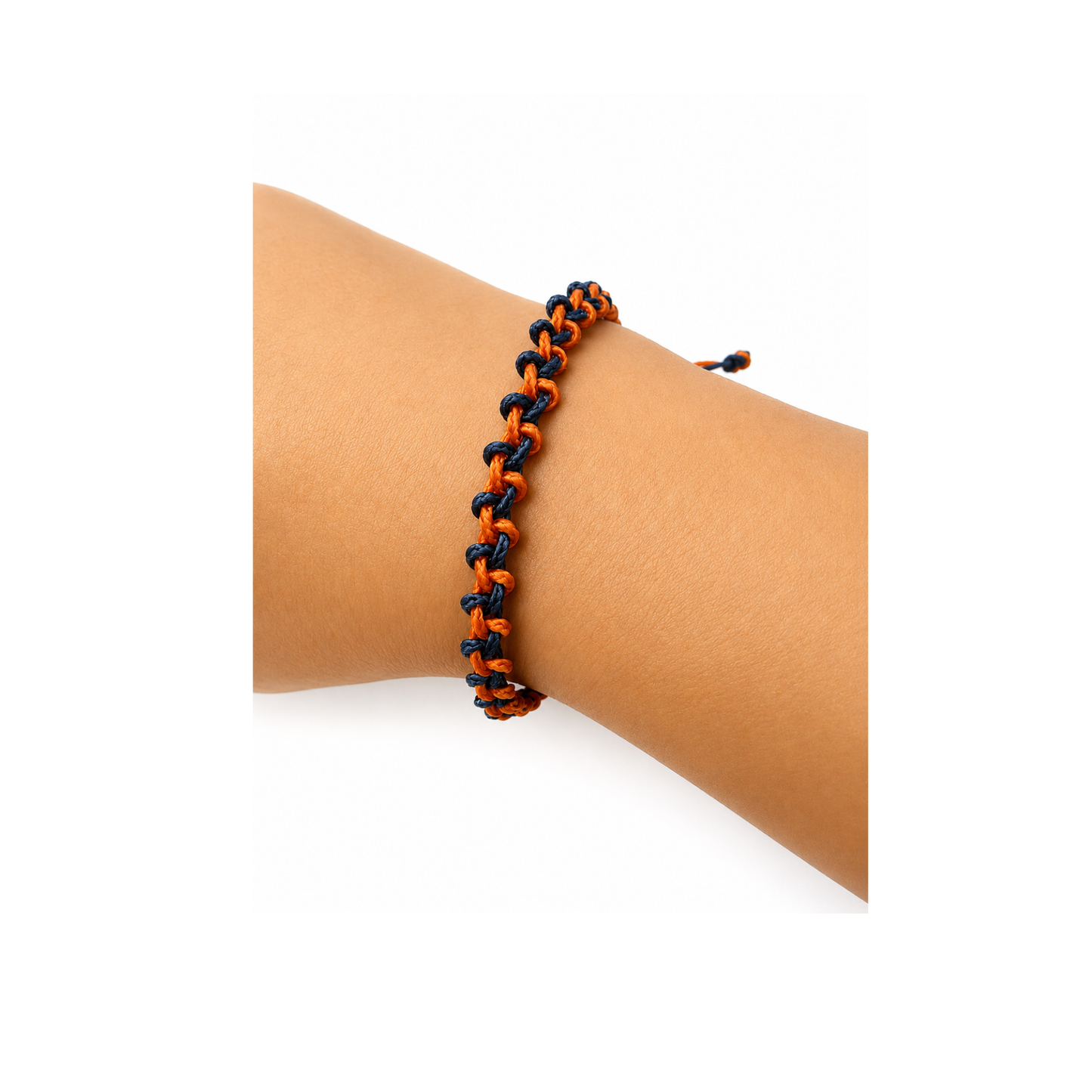 Orange and Blue Knot Macrame Bracelet | New York Basketball Fan Jewelry