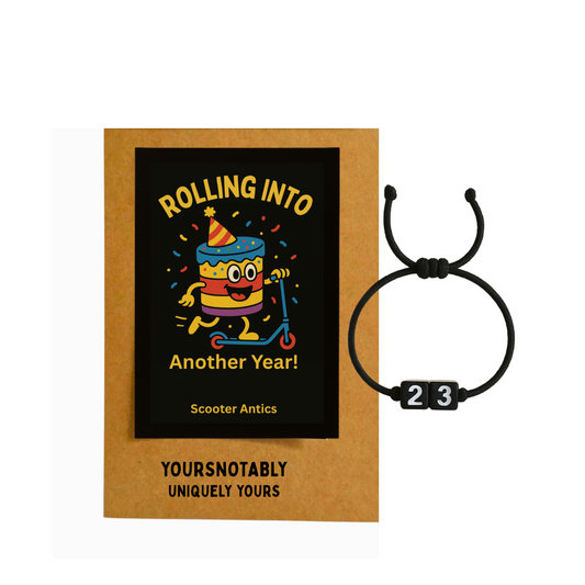 Scooter Antics™ Birthday Age Bracelet And Sticker Gift Set