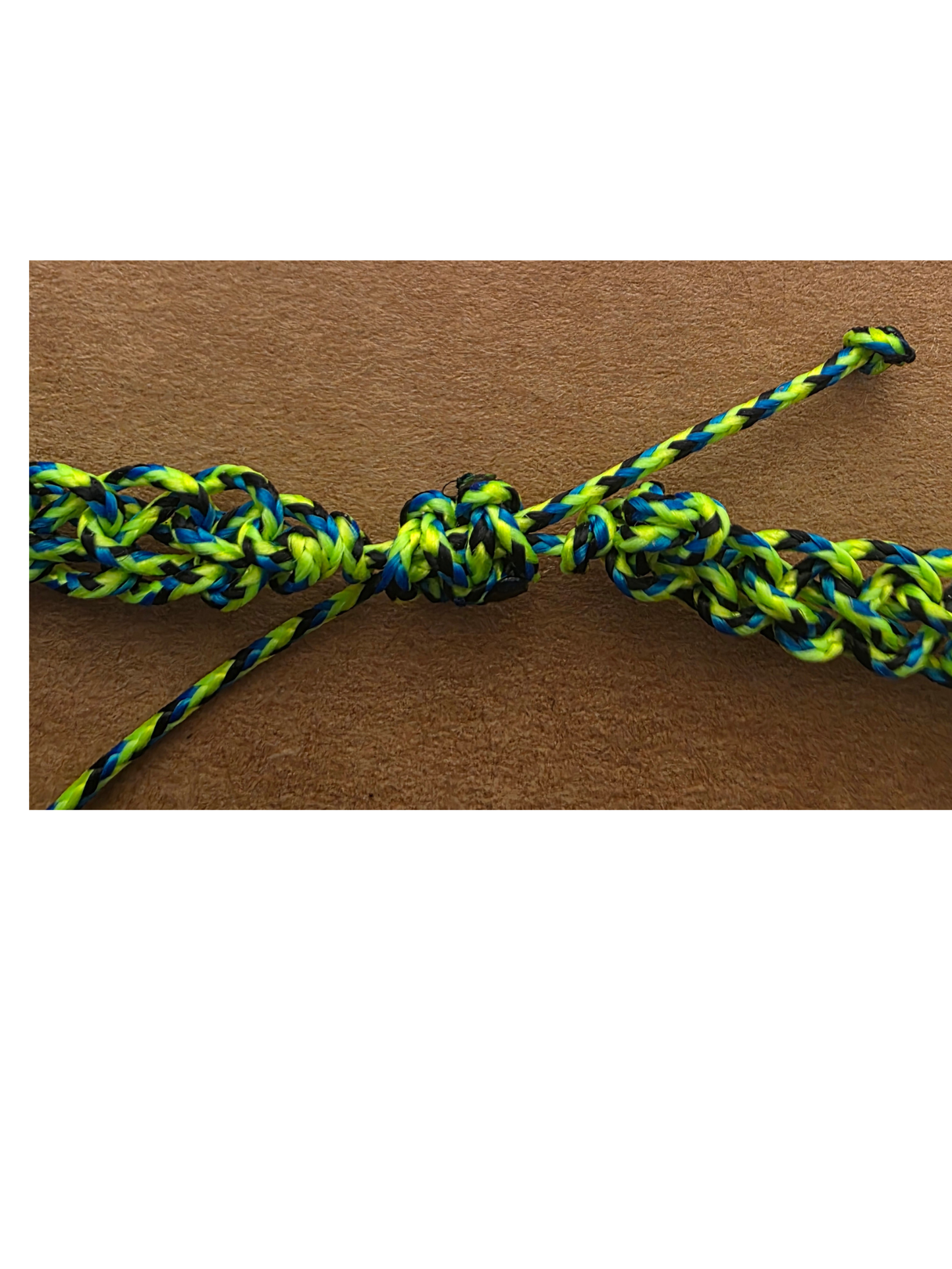Hand Crocheted Micro Paracord Adjustable Green Colorful Bracelet