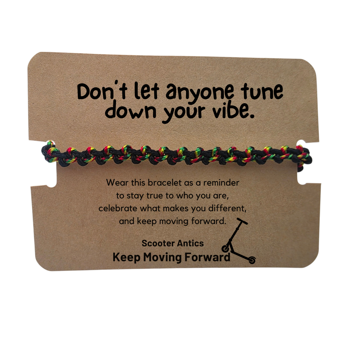 Thin Rasta Braided Adjustable Bracelet