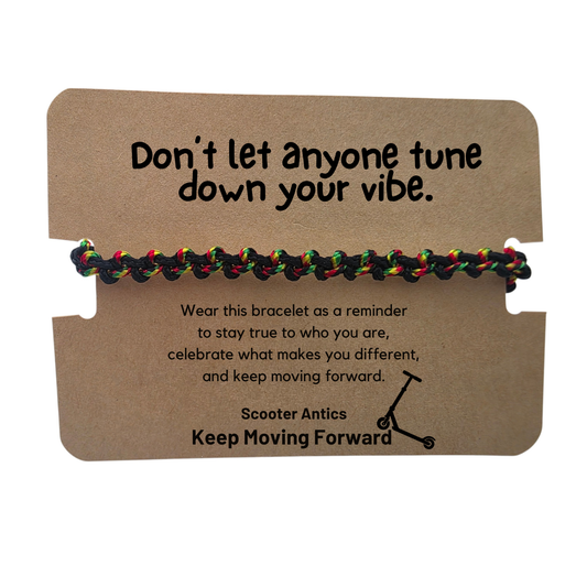Thin Rasta Braided Adjustable Bracelet