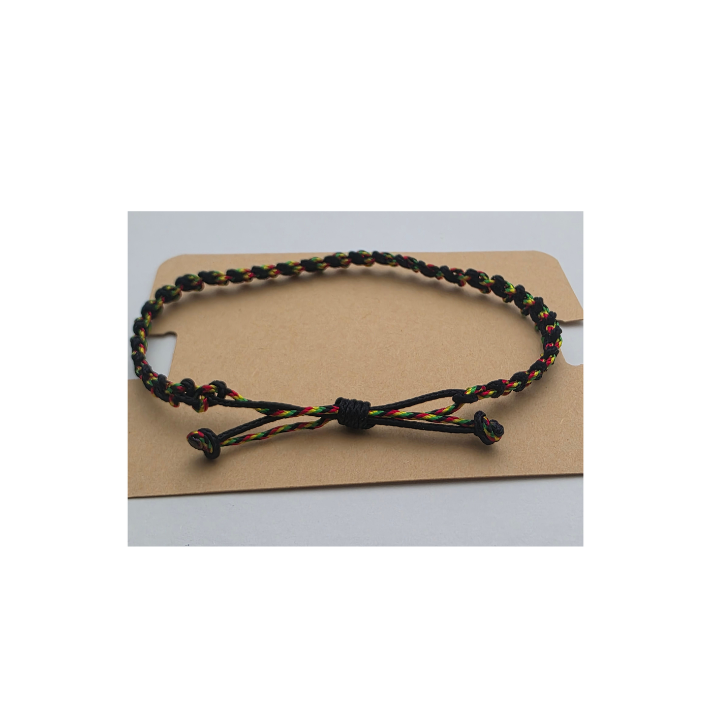 Thin Rasta Braided Adjustable Bracelet