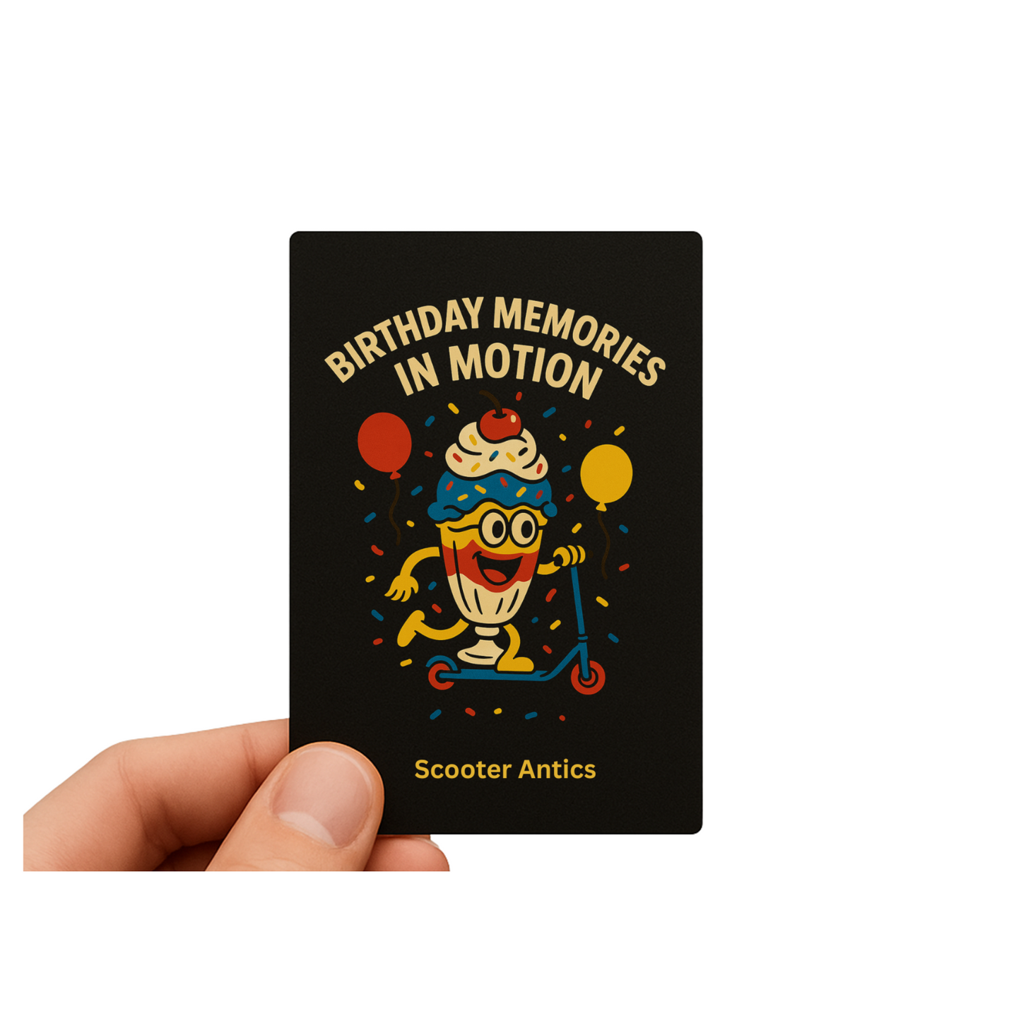 Scooter Antics™ Birthday Sticker Set – 2 Pack (2x3 in)