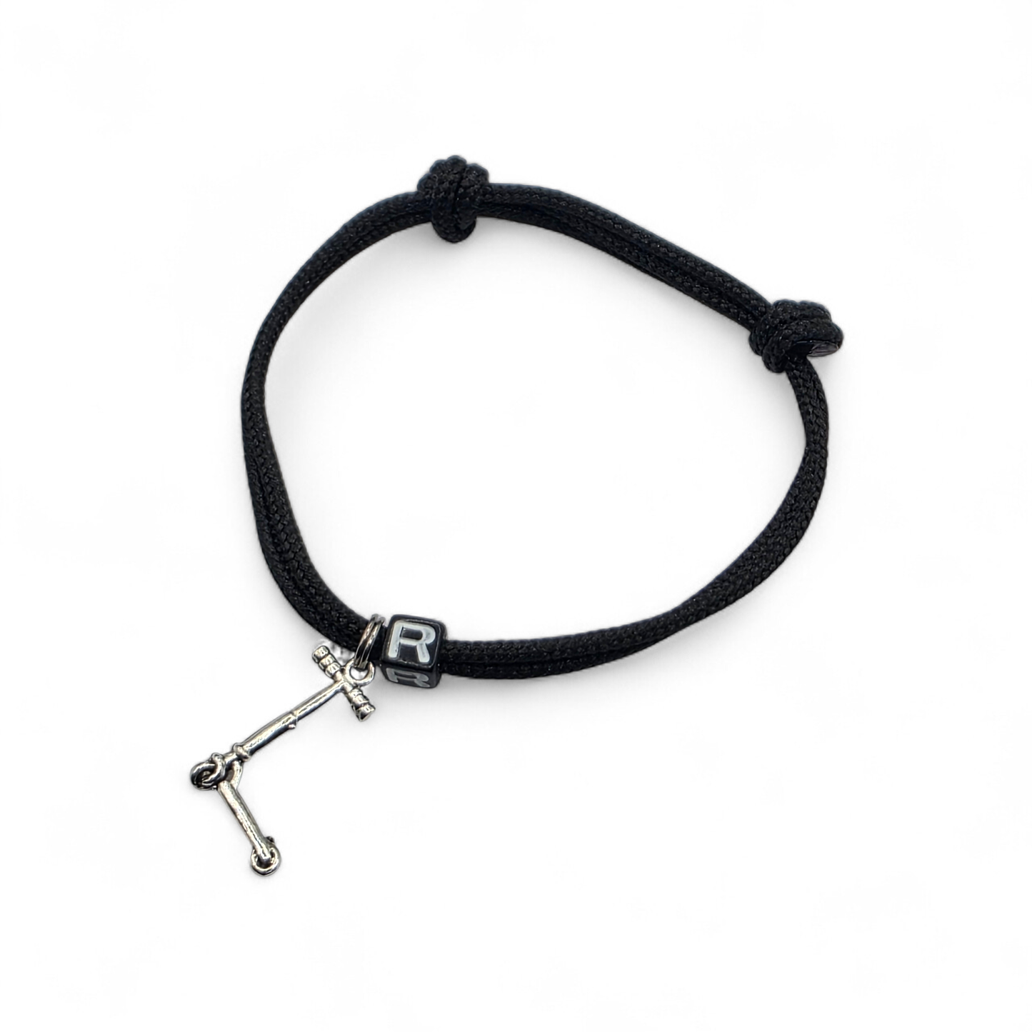 Personalized Initial Adjustable Scooter Charm Bracelet And Keep Moving Note Card
