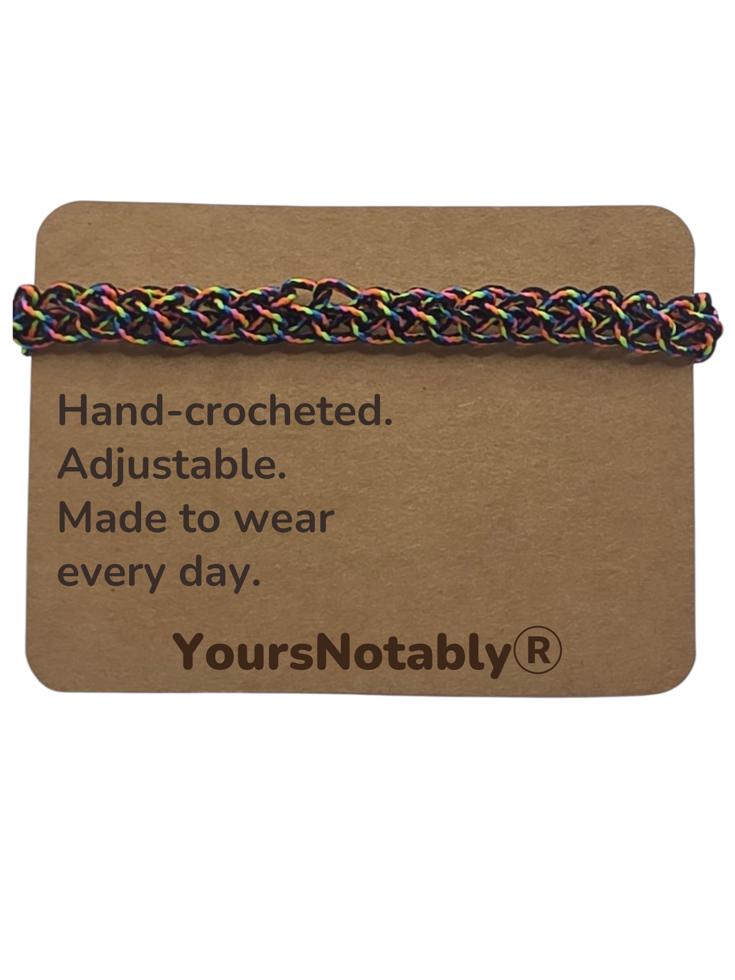 Hand Crocheted Micro Paracord Adjustable Bracelet