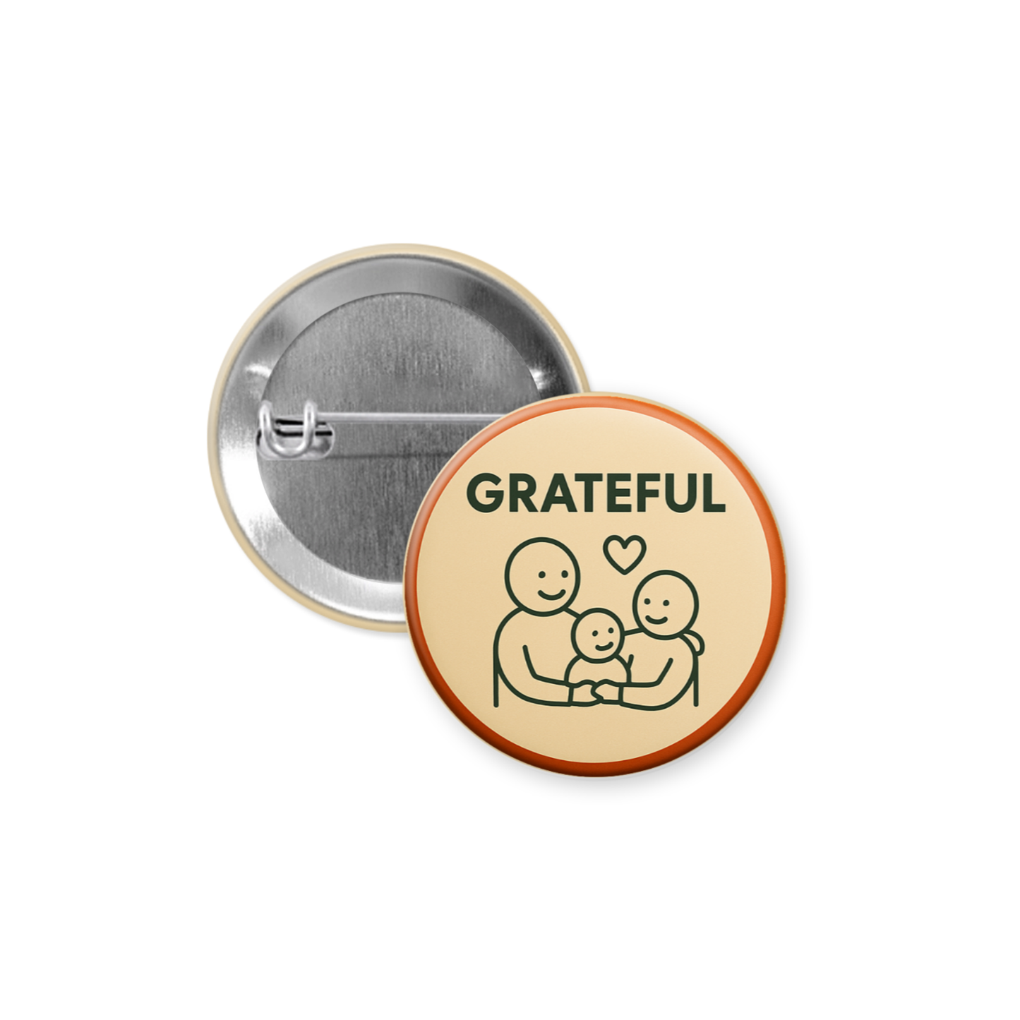 Visual Reads™ Thanksgiving Set Gratitude & Grateful Stick Figure Pinback Buttons, 1.25 inches
