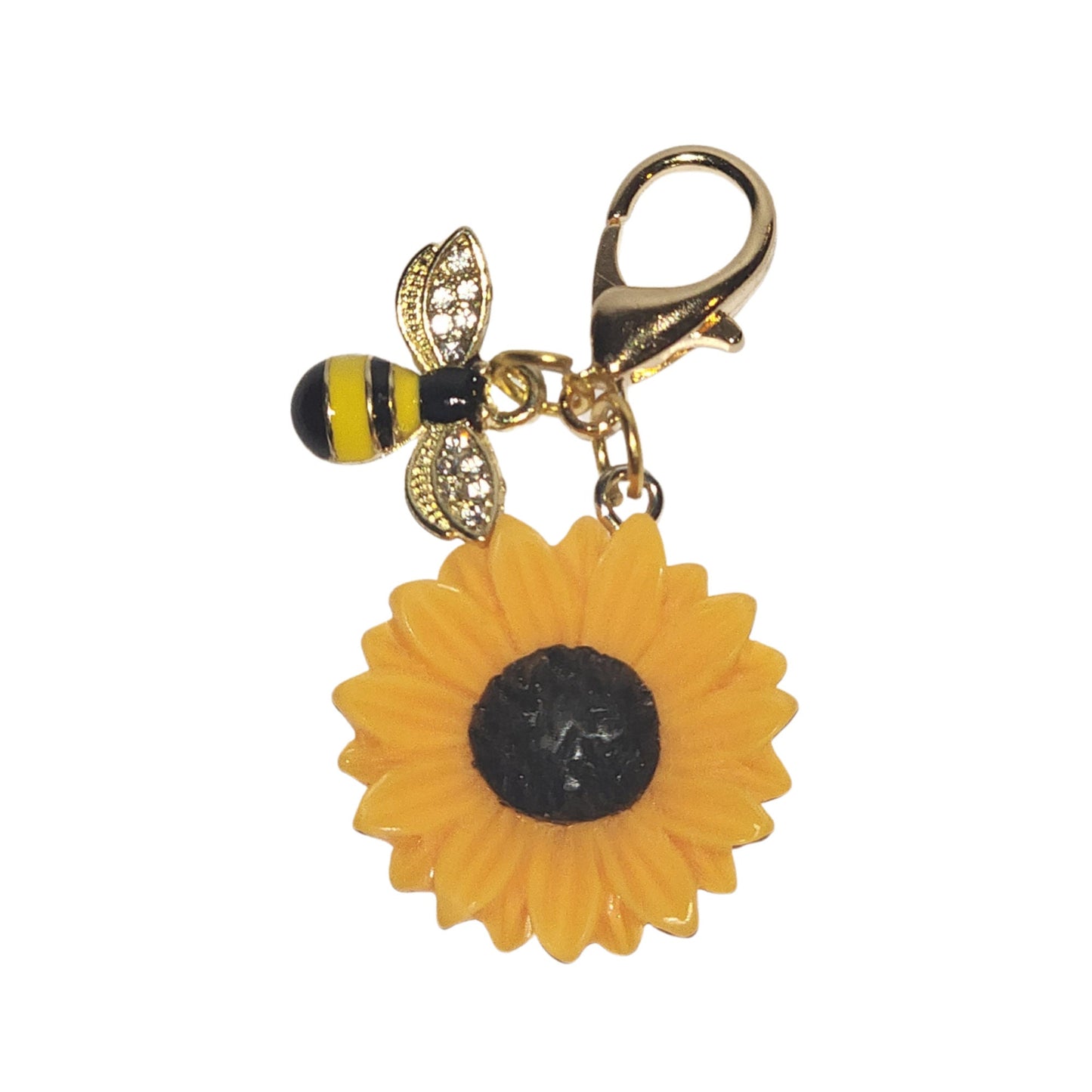 Bumble Bee and Sunflower Zipper Pull