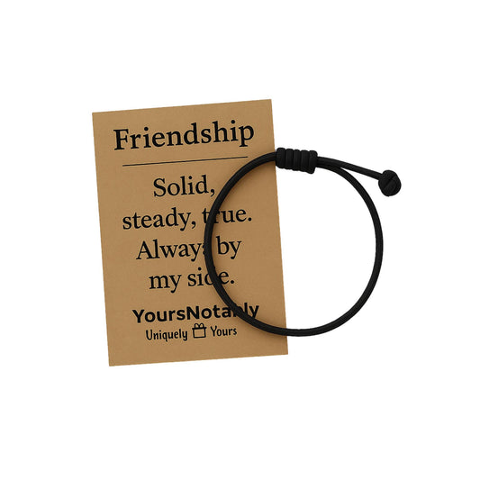 YOURSNOTABLY Solid Friend Black Paracord Bracelet — Customizable Gift for Family or Friends
