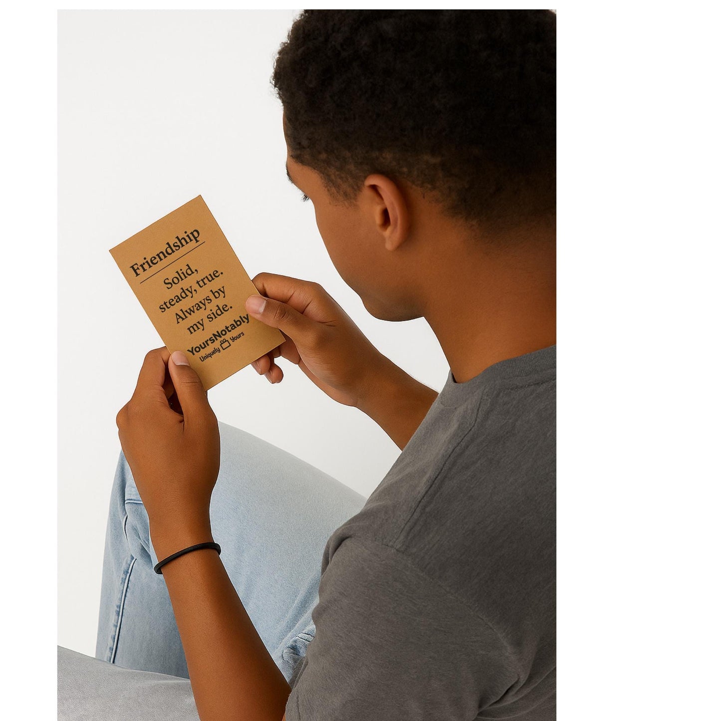 YOURSNOTABLY Solid Friend Black Paracord Bracelet — Customizable Gift for Family or Friends