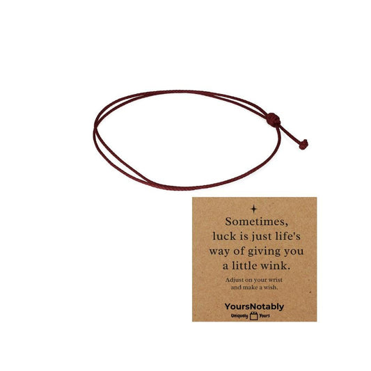 YOURSNOTABLY Red String Wish Minimalist Strand Bracelet TidbitsWishes Collection