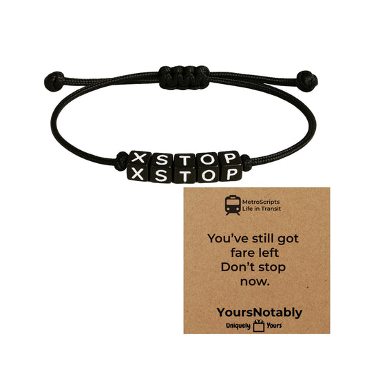 YOURSNOTABLY Metro Scripts XSTOP Adjustable Paracord Bracelet