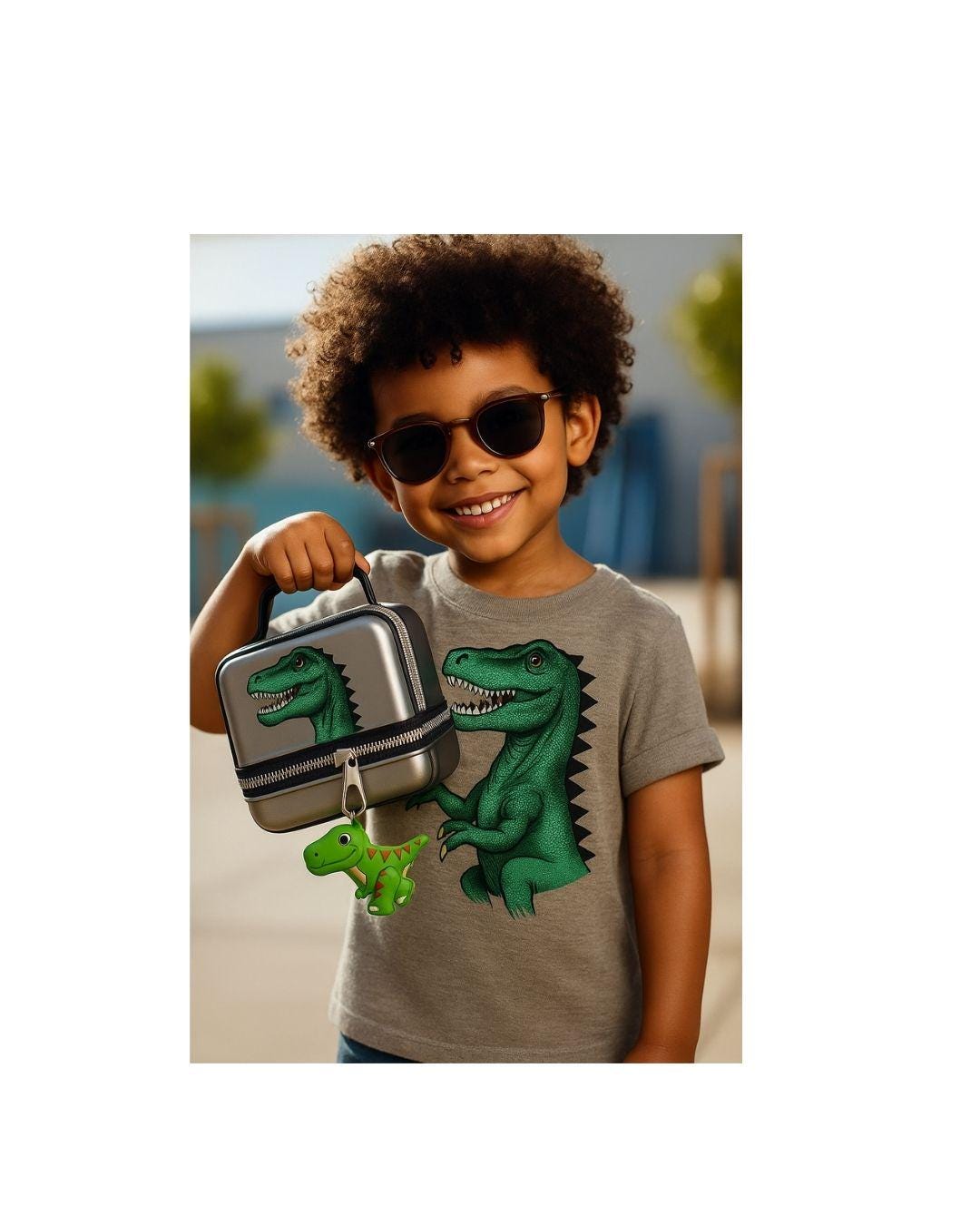 YOURSNOTABLY Cute Dinosaur Bag Charm Zipper Pull Set