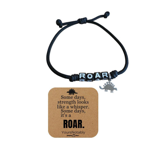 YOURSNOTABLY ROAR Paracord Stegosaurus Charm Bracelet