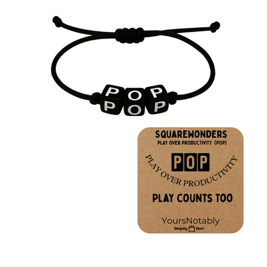 YOURSNOTABLY Unisex POP Word Bracelet And Play Over Productivity Note Card