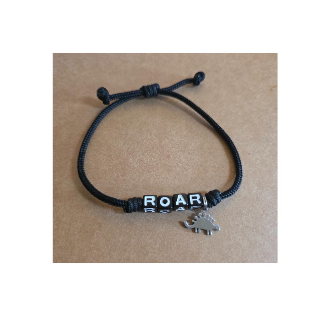 YOURSNOTABLY ROAR Paracord Stegosaurus Charm Bracelet