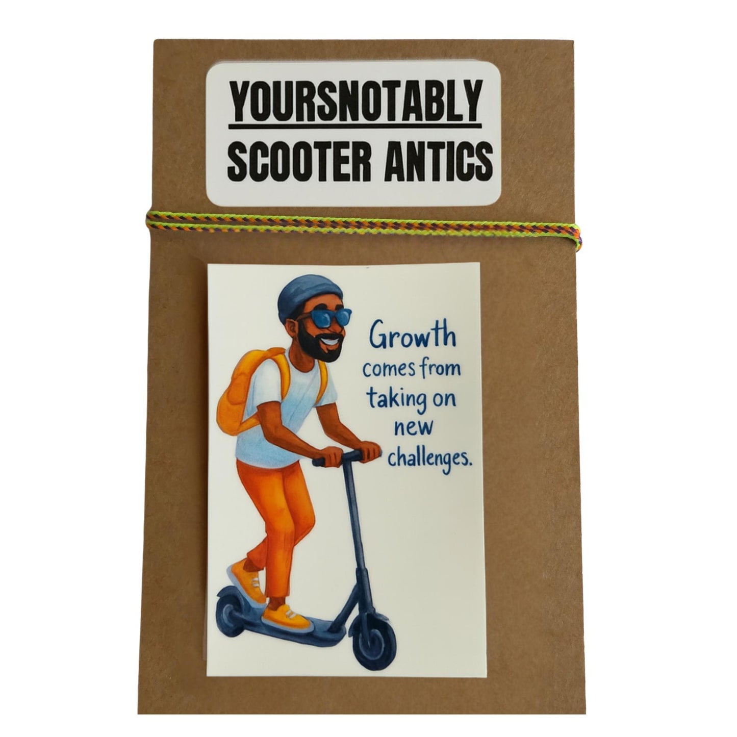 YOURSNOTABLY Scooter Antics Set Growth Sticker And Adjustable Bracelet