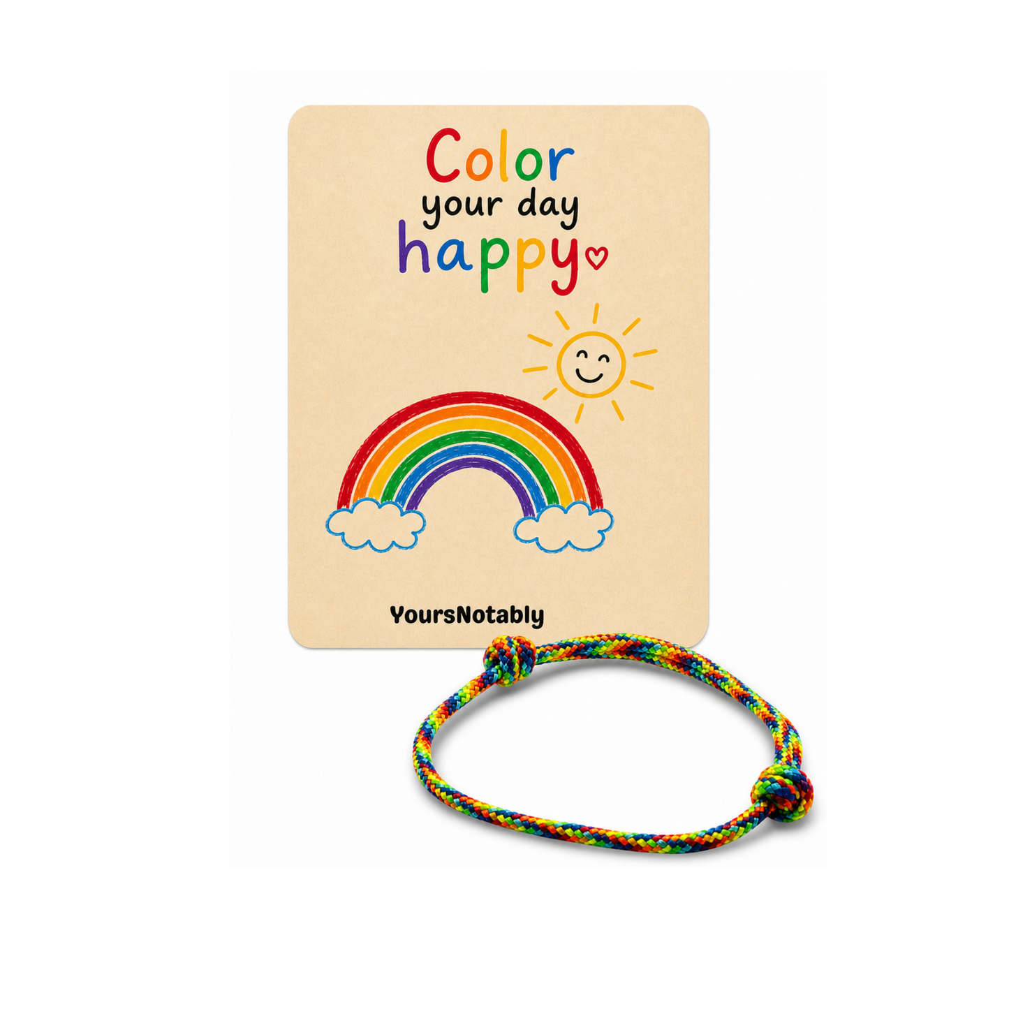 Color Your Day Happy Raintbow Bracelet and Card Set