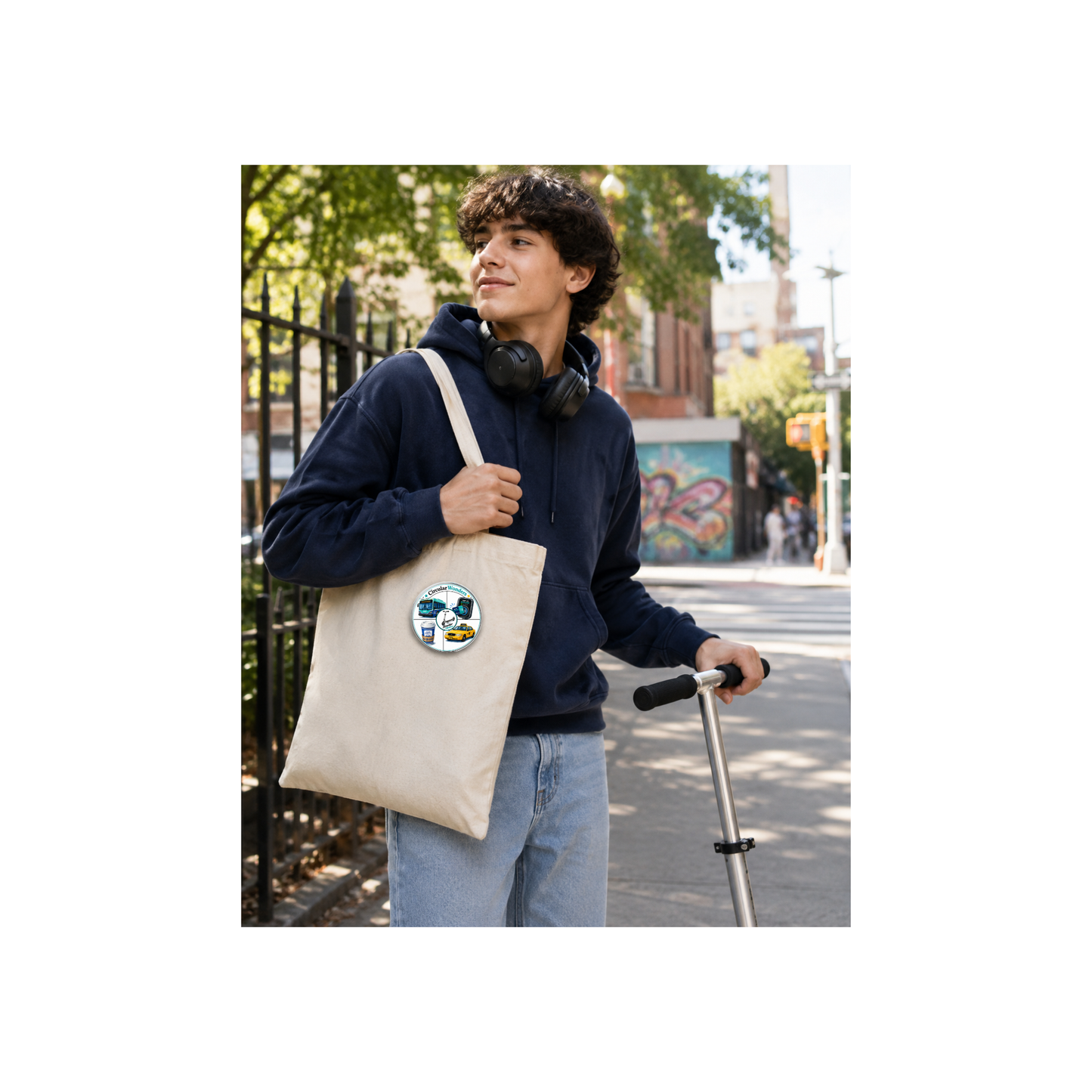Scooter Antics™ CircularWonders™ – New York Adventures Pinback Button