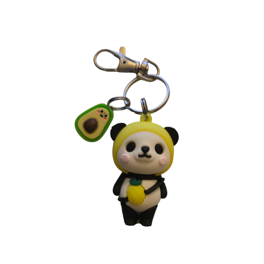 Pineapple Kawaii Panda Keychain And Resin Avocado Charm