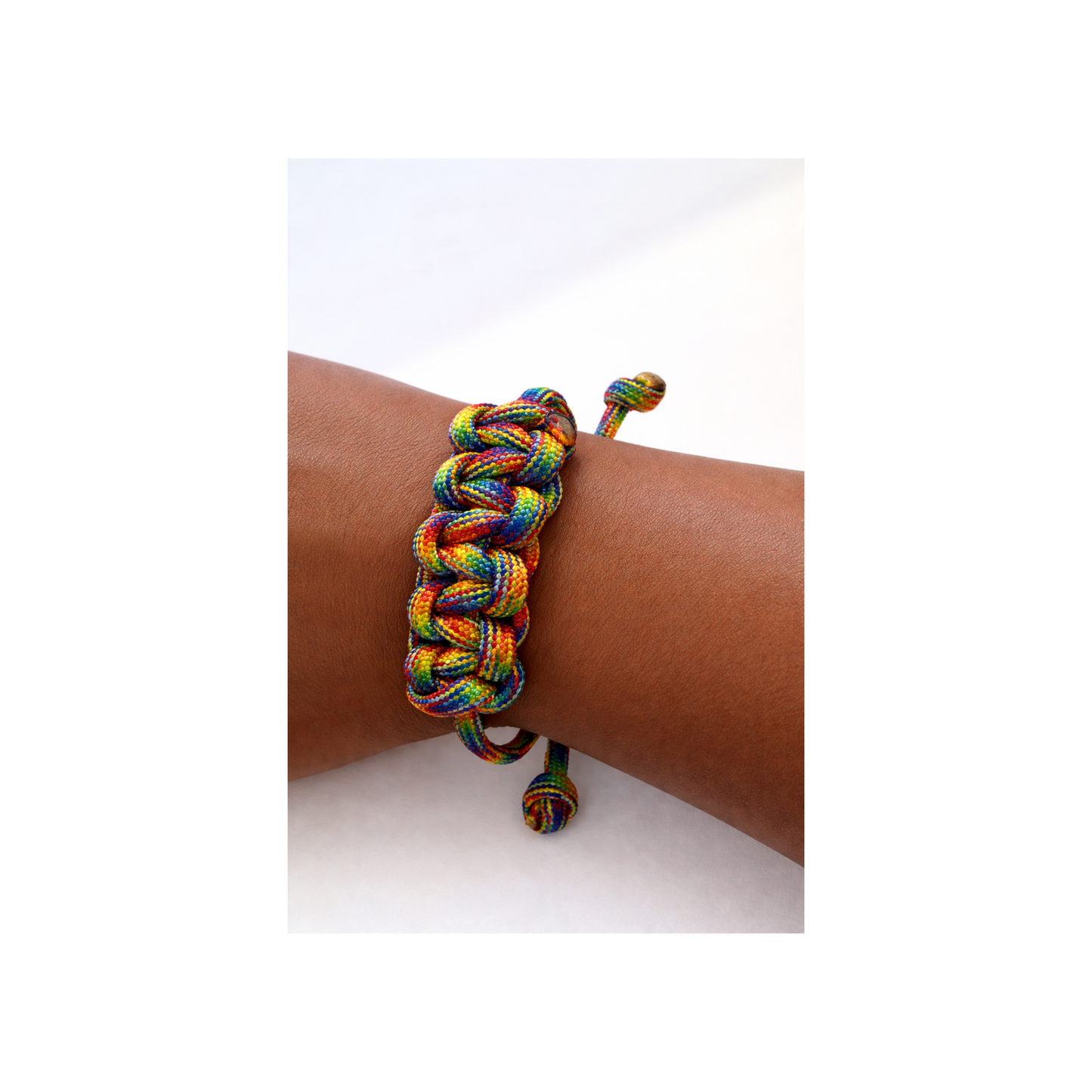 Rainbow Square Knot Adjustable Friendship Bracelet