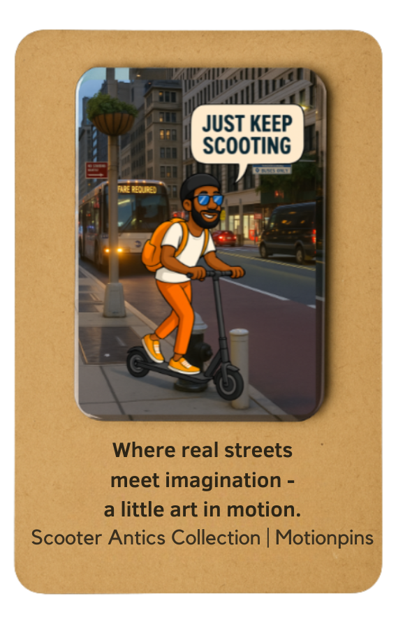 Scooter Antics Handmade Just Keep Scooting Pin