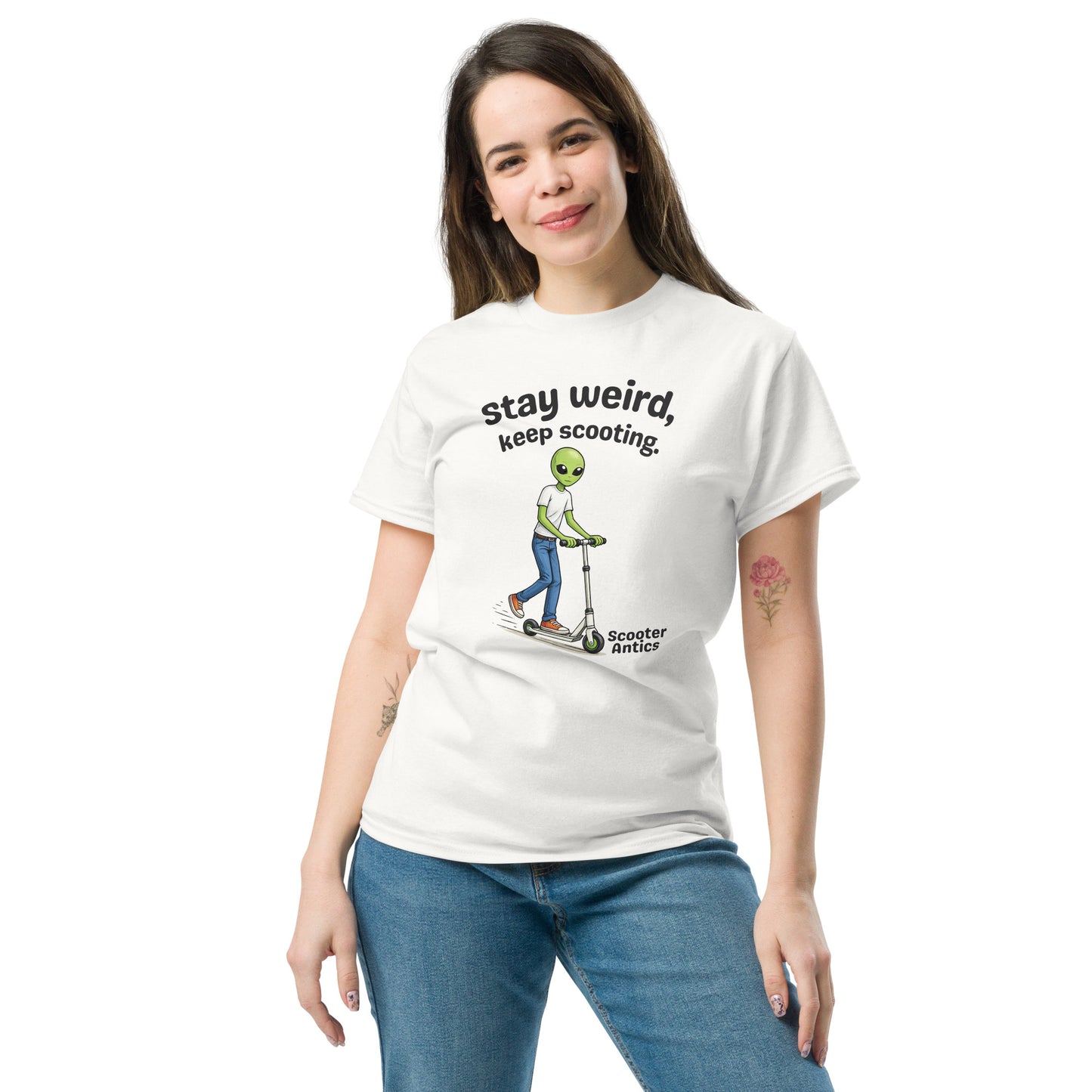 Scooter Antics® Stay Weird, Keep Scooting Unisex classic tee