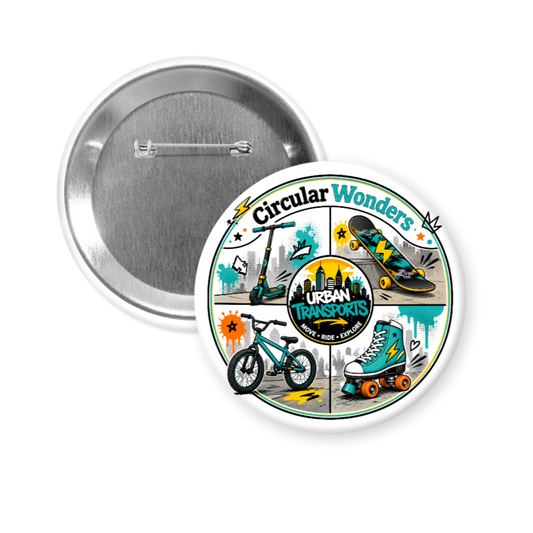 CircularWonders Urban Transports 3 inch Pinback Button or Magnet