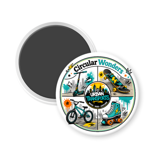 CircularWonders Urban Transports 3 inch Pinback Button or Magnet