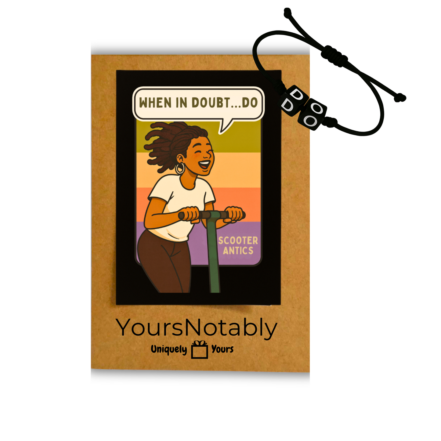 YOURSNOTABLY Scooter Antics Do Strand Bracelet and Sticker Note