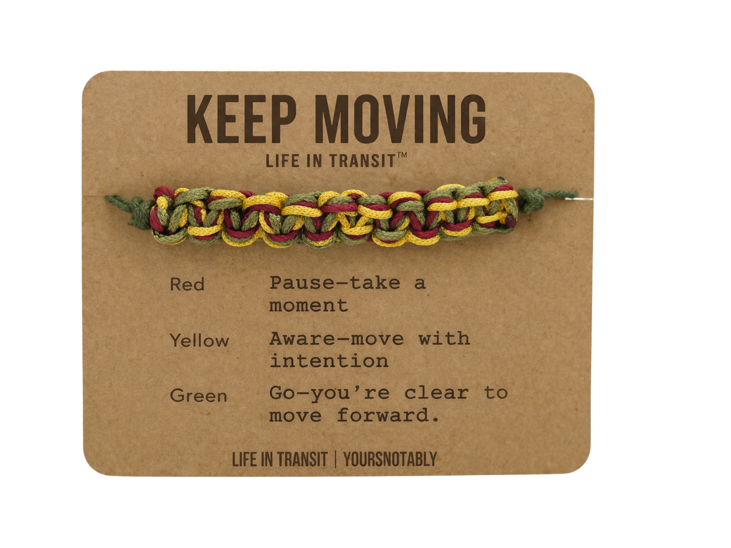 Life In Transit Red Yellow Green Woven Bracelet