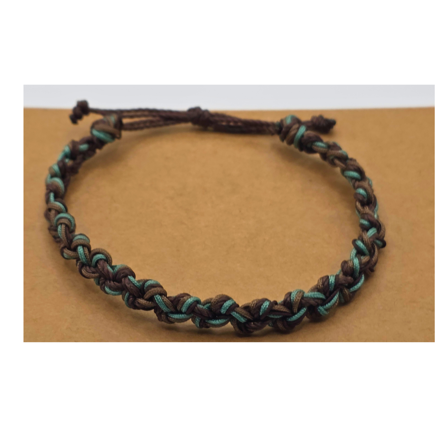 Hand-Braided Nylon and Polyster Adjustable Cord Bracelet